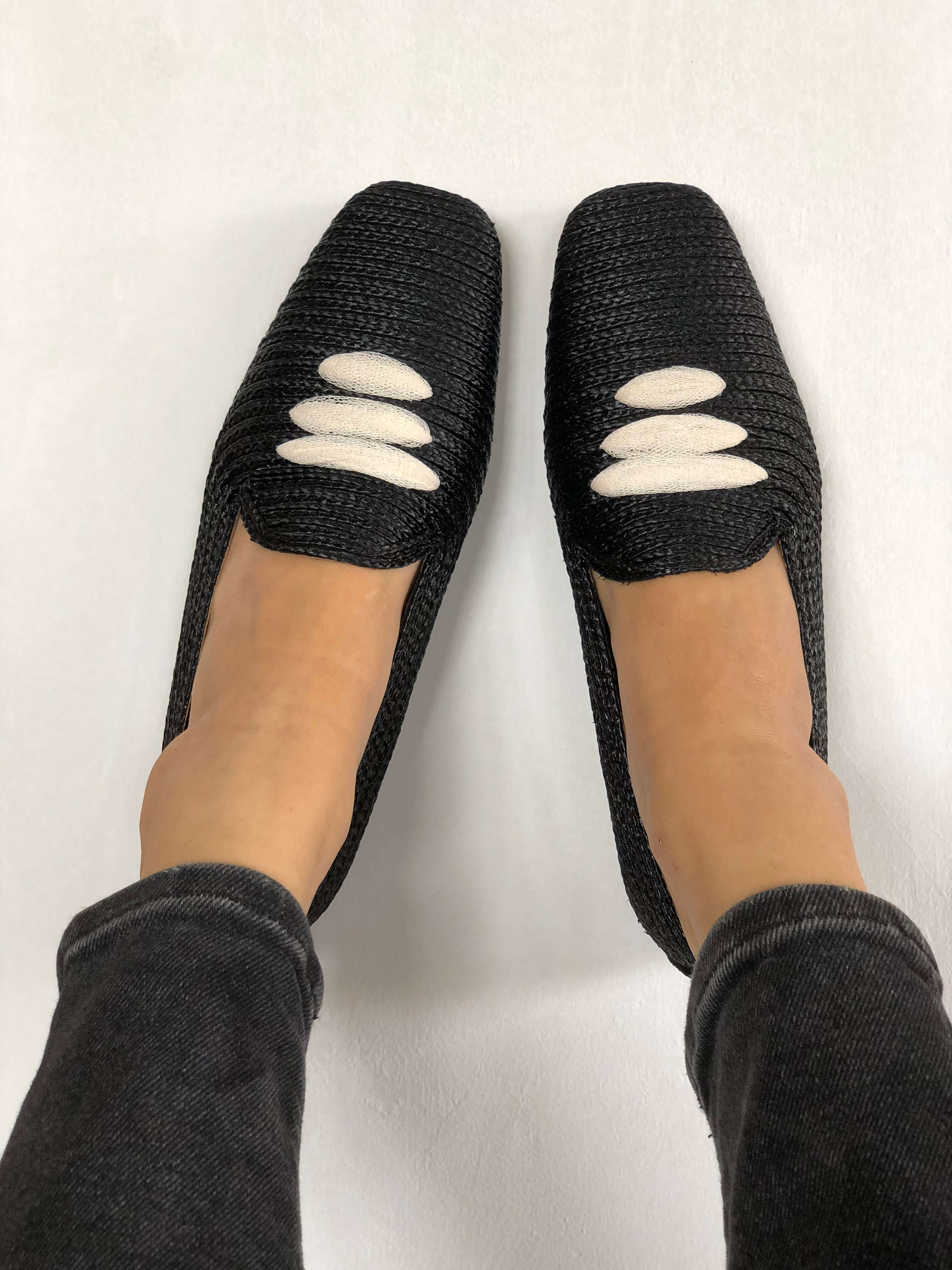 Mocasín Rafia Negro Casablanca