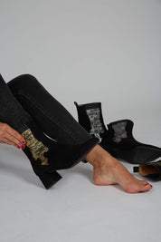 Botas elástico dorado