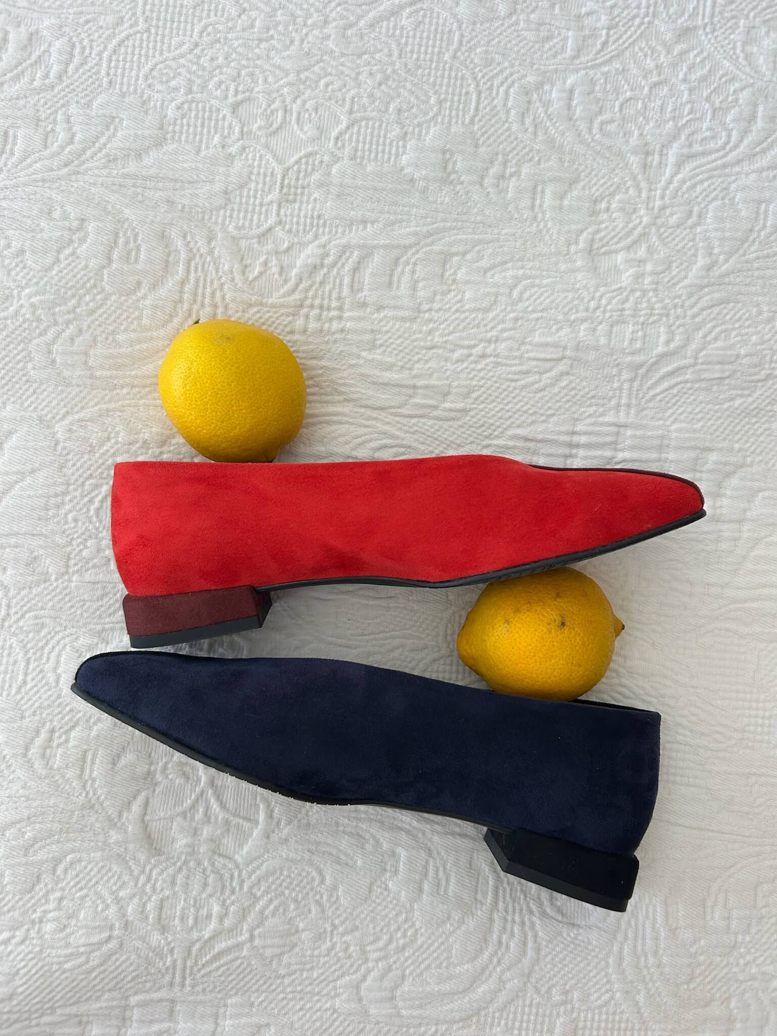 Ballerines bicolores rouge/bordeaux