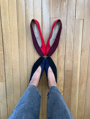 Ballerines bicolores rouge/bordeaux