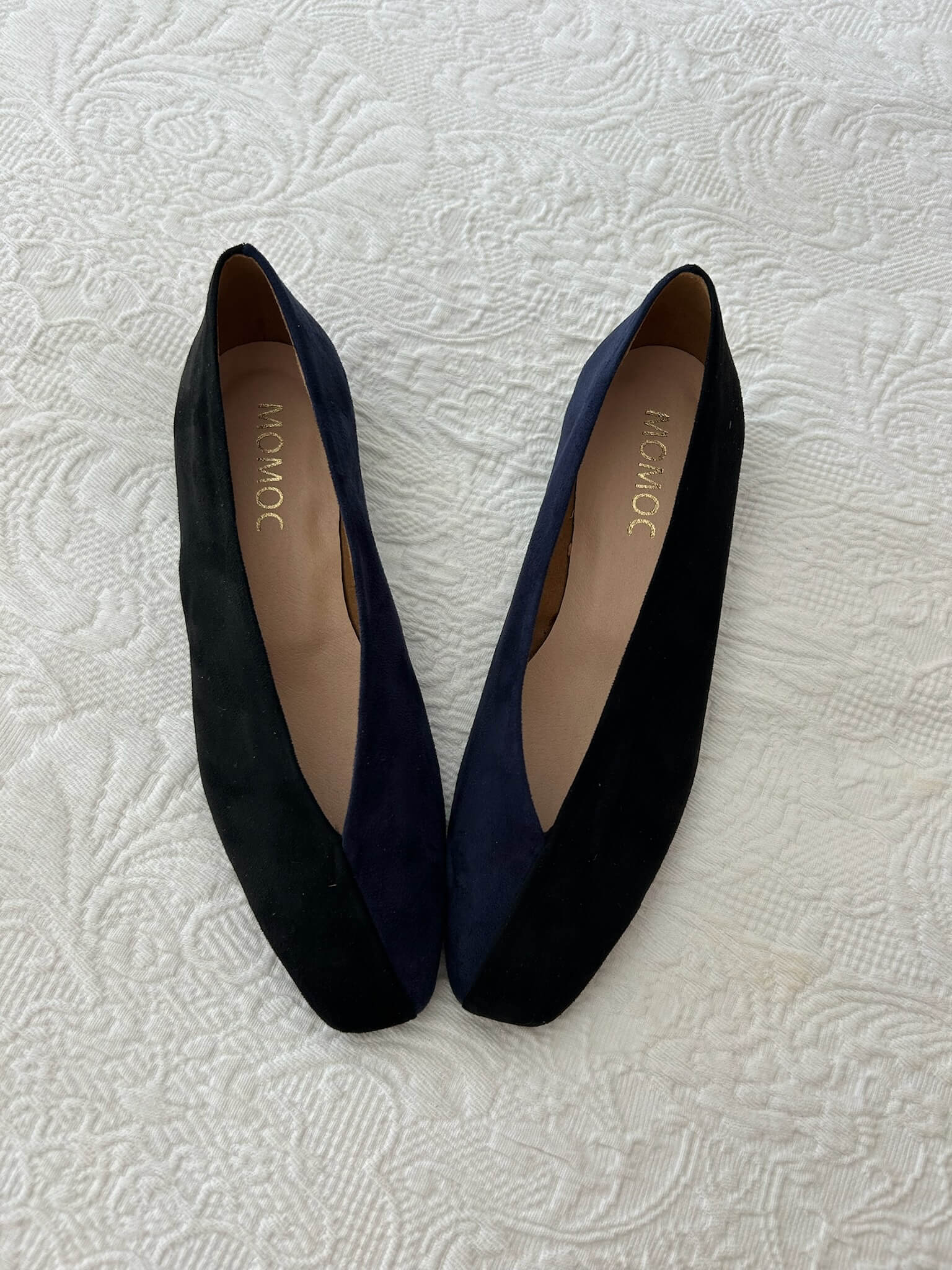 Ballerines bicolores noires/bleu marine