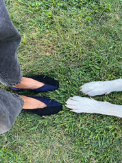 Ballerines bicolores noires/bleu marine