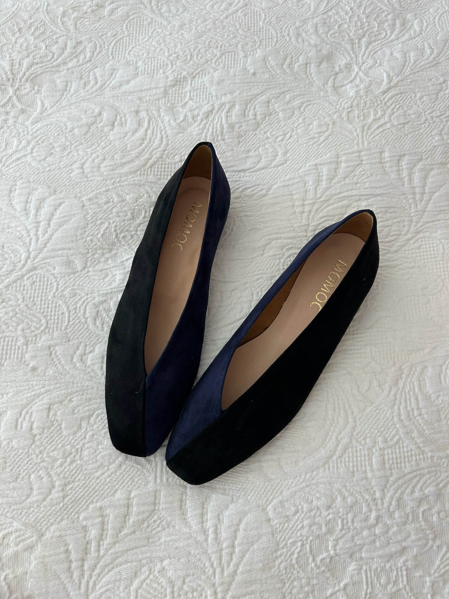 Ballerines bicolores noires/bleu marine