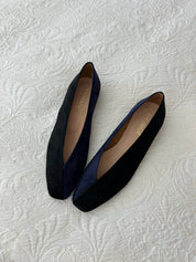 Ballerines bicolores noires/bleu marine