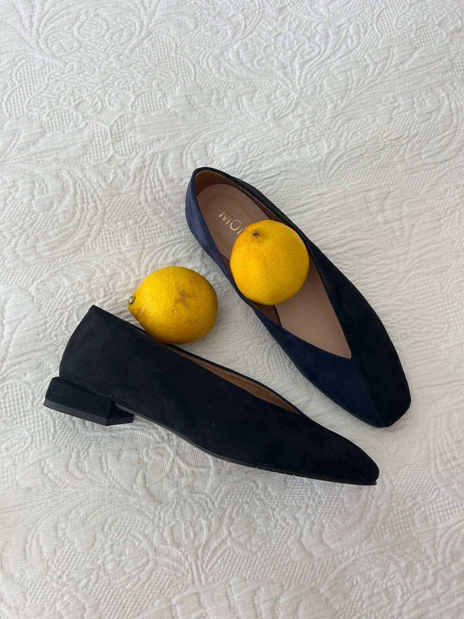 Ballerines bicolores noires/bleu marine