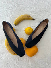 Ballerines bicolores noires/bleu marine