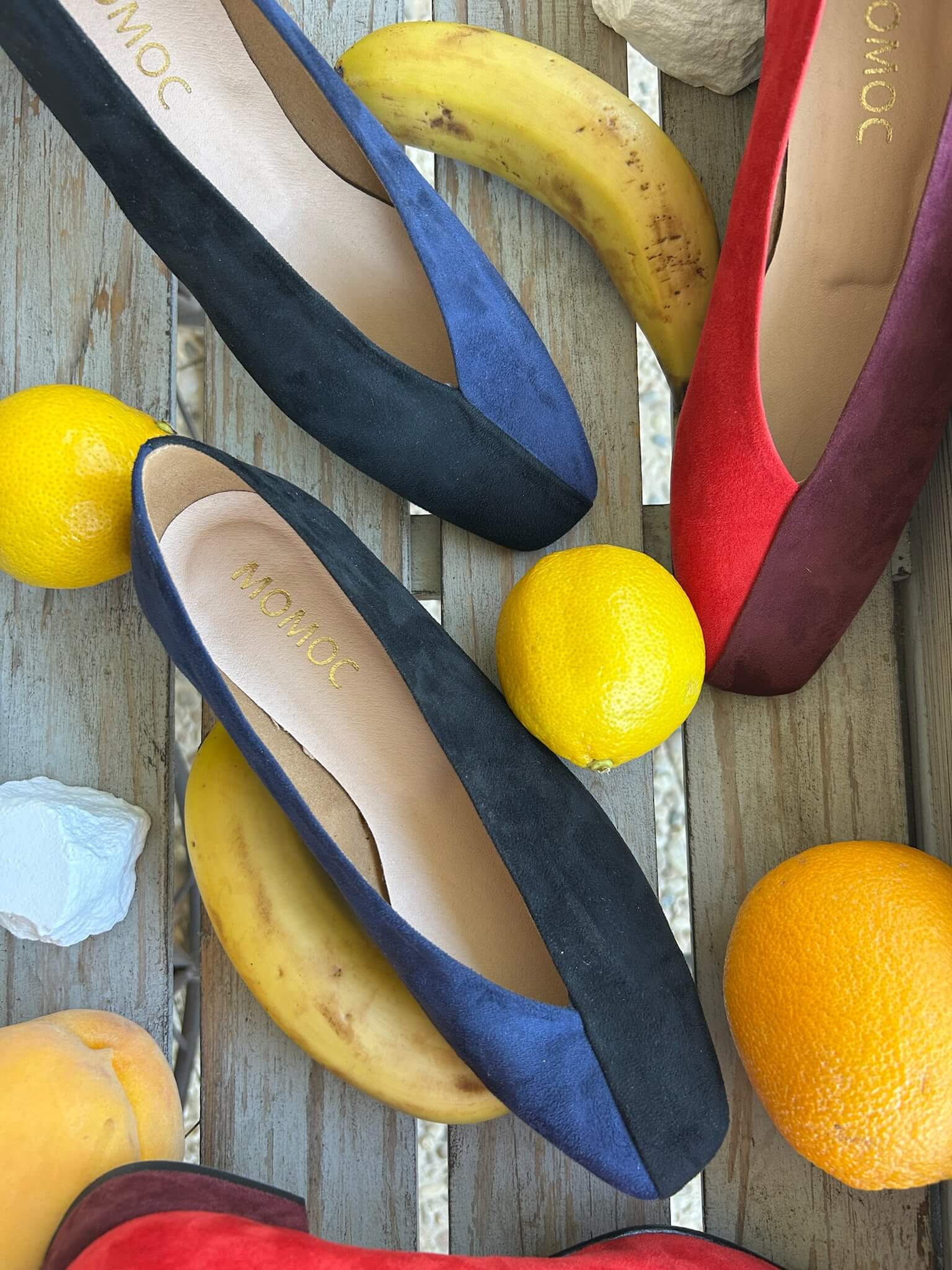 Ballerines bicolores noires/bleu marine