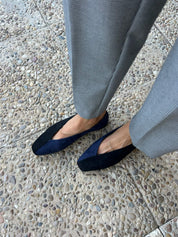 Ballerines bicolores noires/bleu marine