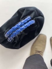 Momoc Bolso de mano Terciopelo negro Asa Cobalto