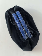 Momoc Bolso de mano Terciopelo negro Asa Cobalto