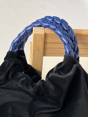 Momoc Bolso de mano Terciopelo negro Asa Cobalto