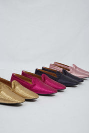 Mocasín NY metalizado rosa