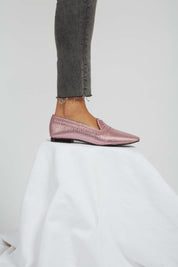 Mocasín NY metalizado rosa