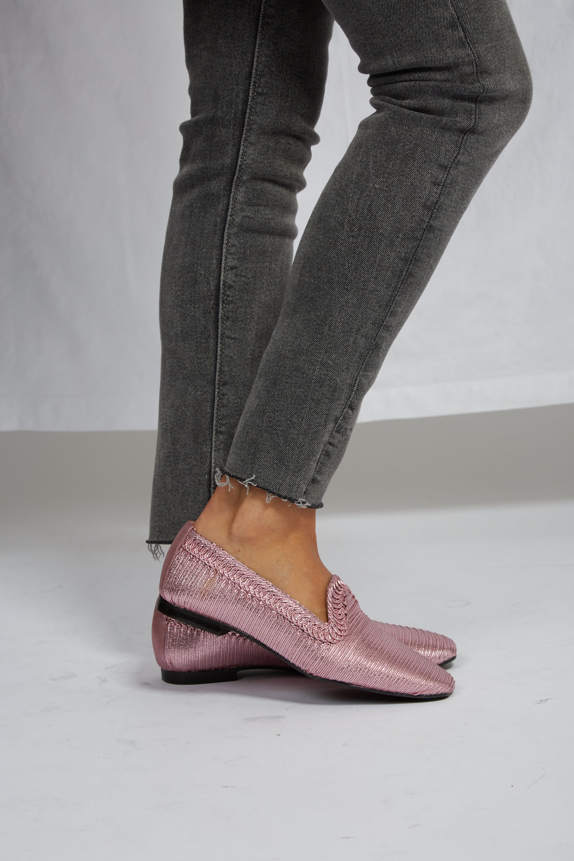 Mocasín NY metalizado rosa