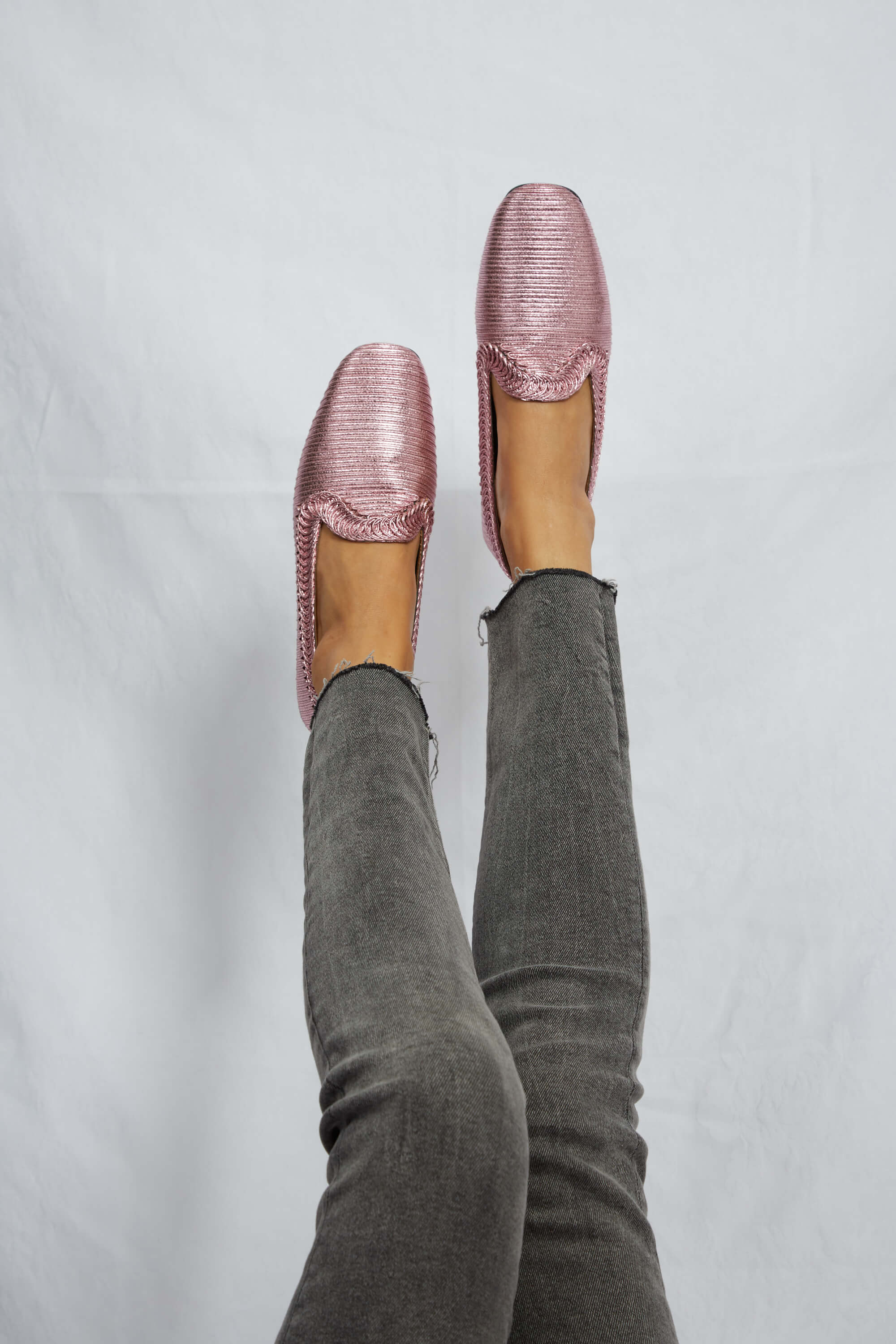 Mocasín NY metalizado rosa