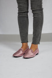Mocasín NY metalizado rosa