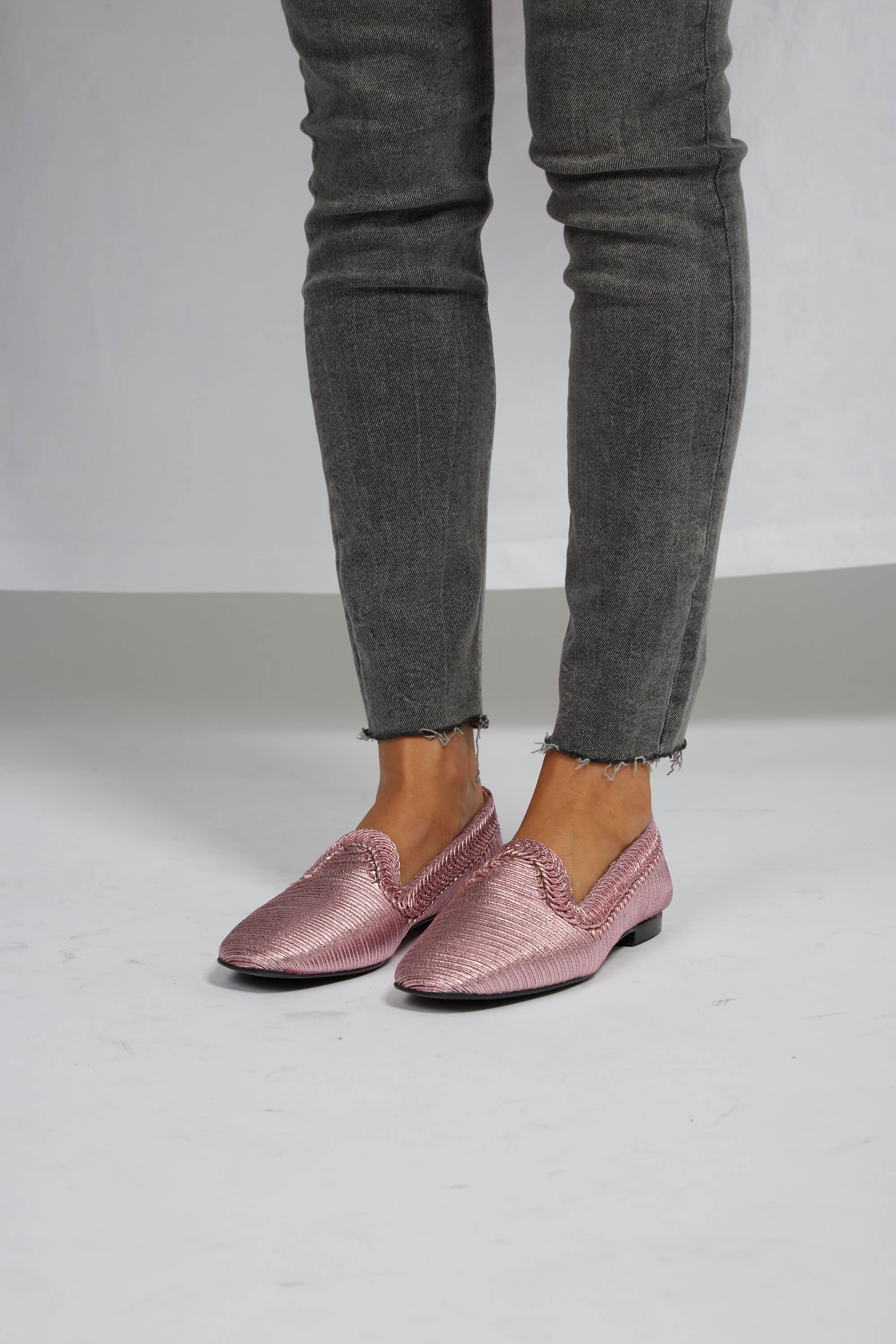 Mocasín NY metalizado rosa