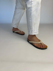 Momoc Javea natural cotton rope sandal pair side view cork platform black sole Spain | Momoc Shoes Spain