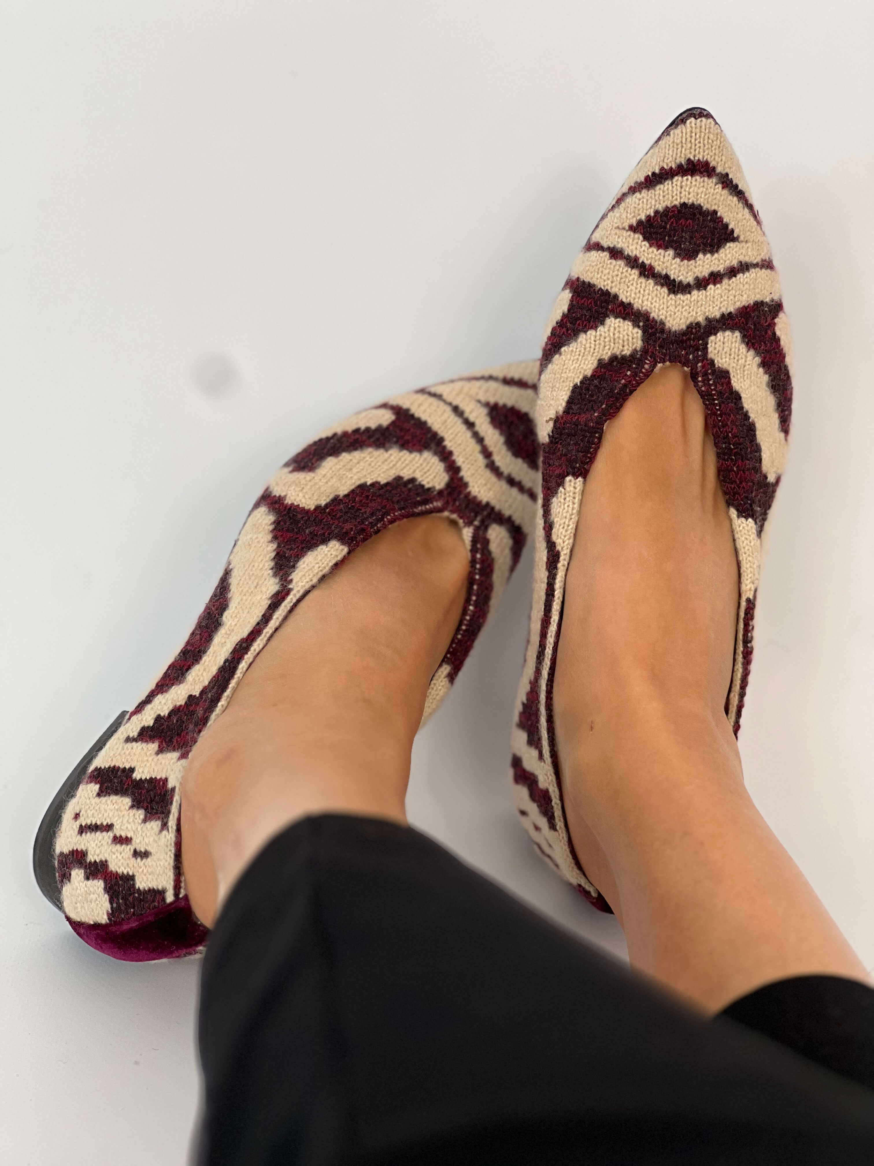 Tricotosa Budapest Bordeaux Ballerinas