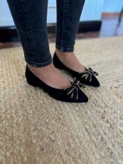 Black Ballerinas with Zipper Tie