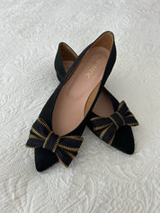 Black Ballerinas with Zipper Tie
