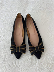 Black Ballerinas with Zipper Tie