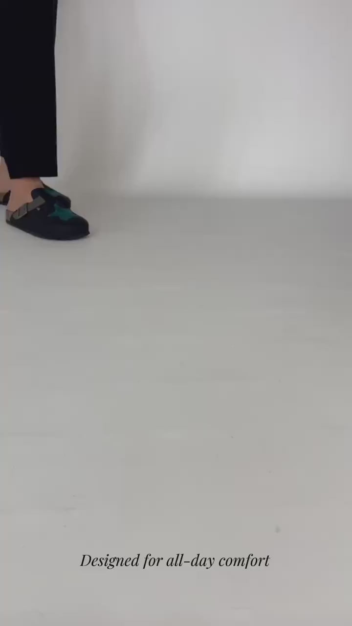 A Star Blue Clogs walking video | Momoc Shoes