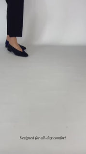 Black and Navy Blue Two-Tone Ballet Flats