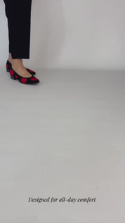 Red Heart flats comfortable walking video | Momoc Shoes