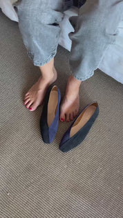 Ballerines bicolores noires/bleu marine