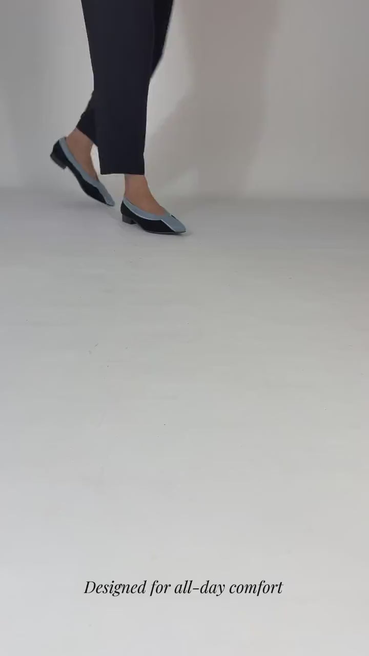 Momoc Coral Reef Blue ballet flats video designed for all-day wear handmade Spain | Momoc Shoes Spain