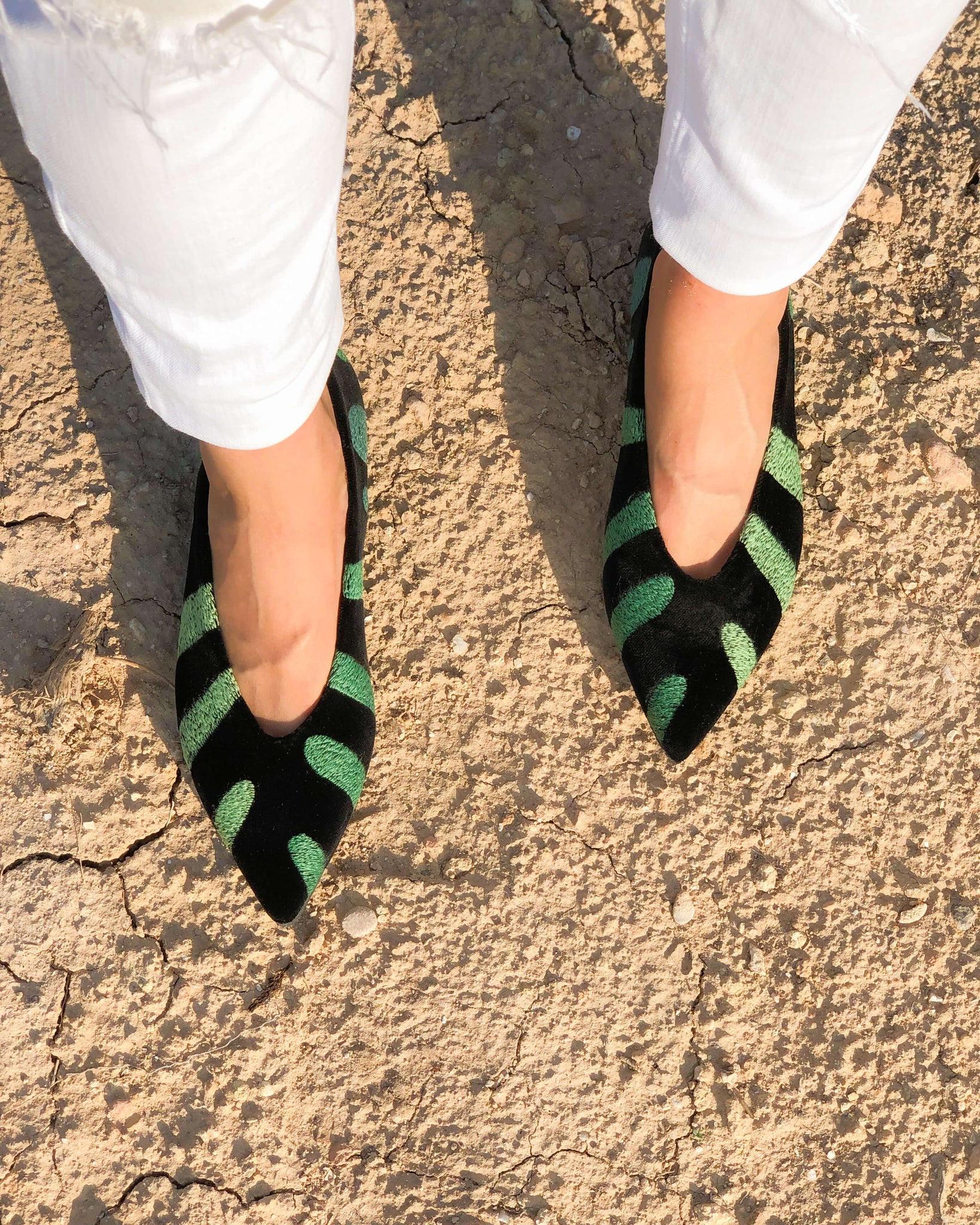 monstera shoes Monstera Green vegan ballerinas – Momoc Shoes